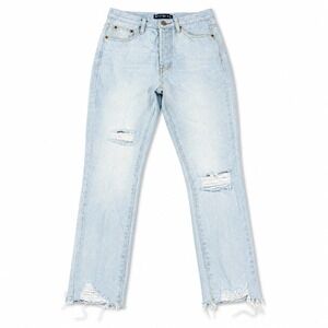 Bailey Ray Co High Rise Skinny Jeans Womens Size 0 Light Wash Distressed Raw Hem